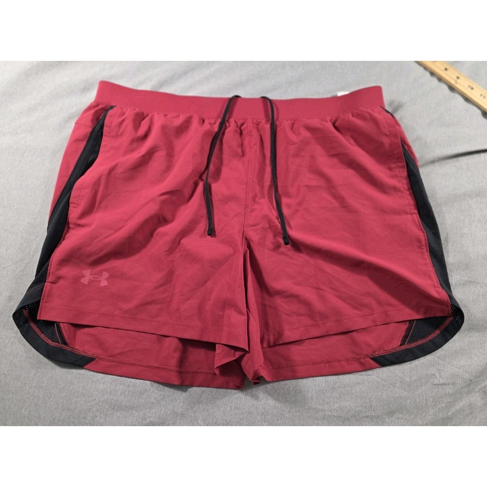 Under Armour Launch 5 in. Stretch Woven Lined Shorts Men's‎ 2XL w/ Pockets Red